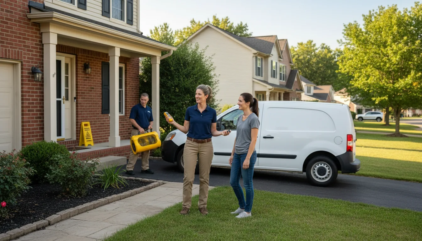 Residential water damage restoration in Fairbury, IL